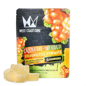 WEST COAST CURE - WCC Cloudberry Solventless Hash Gummies (H) 100mg