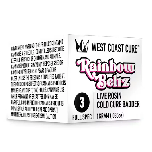 West Coast Cure - WCC Rainbow Beltz Live Rosin Cold Cure Badder Tier 3 1g Main Image