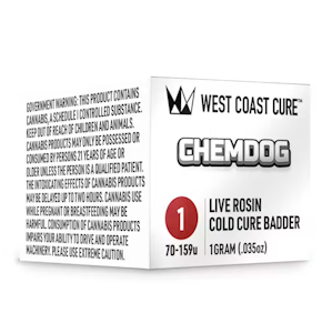 WEST COAST CURE - WCC Chemdog Live Rosin Cold Cure Badder Tier 1 1g
