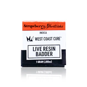 WEST COAST CURE - Concentrate - Strawberry Shortcake - Live Resin Badder - 1G