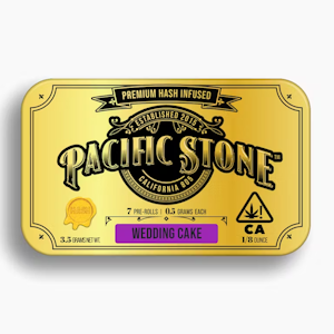 PACIFIC STONE - Pacific Stone - Hash Infused Pre Roll Pack - Indica - Wedding Cake - (3.5g total) 7 pack