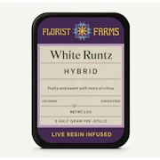 Florist Farms | Live Resin Infused | White Runtz | 1/2 Gram Joints | 5pk (hybrid)