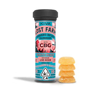 LOST FARM - White Peach x White Widow x White CBG (I) | Lost Farm Gummies 100mg THC:100mg CBG | Lost Farms