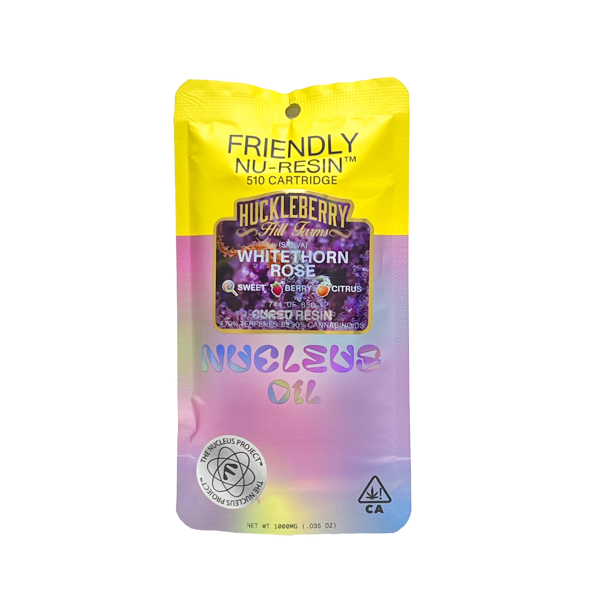 Friendly Brand - Friendly Brand x Huckleberry Hill Farms Whitethorn Rose Cured Resin Cartridge 1.0g Main Image