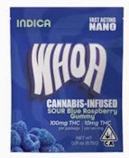 WHOA - Sour Blue Raspberry Gummy Bite 100MG