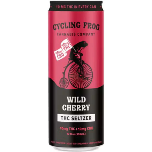 CYCLING FROG - Cycling Frog | Wild Cherry | 1:1 THC : CBD | Seltzer | Drinks | 10 mg Main Image
