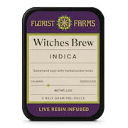 Florist Farms | Live Resin Infused | Witches Brew | 1/2 Gram Joints | 5pk (indica)
