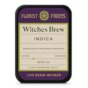 Florist Farms - Witches Brew - Live Resin Infused - .5g - 5pk - 49% THC - Pre-Rolls