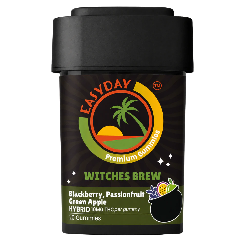 EASYDAY - THC - 10mg per gummy - 20 pack - Tropical Mix - Hybrid - 200mg THC Total - Edibles - Sour Apple, Blackberry, Passionfruit Main Image