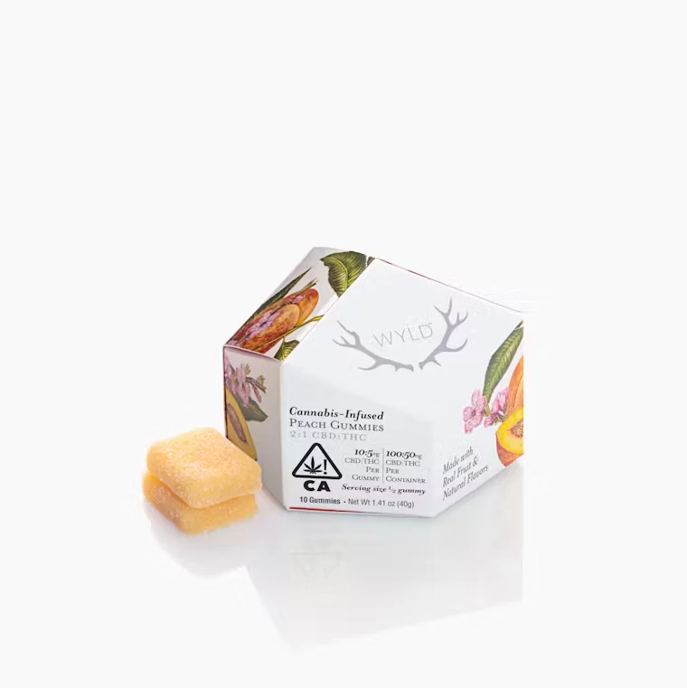 WYLD - Wyld - Hybrid - 2:1 Peach - (100mg) - Gummies - [100mg CBD/ 50mg THC] Main Image