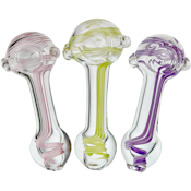 4.5" Clear w/ Color Linework Glass Hand Pipe