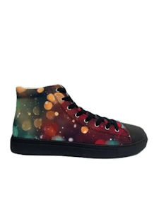 Weed Growers From Seed To Stone DBA Matawana -  Matawana Men's High Top Black Canvas Xmas Bubbles Size 10