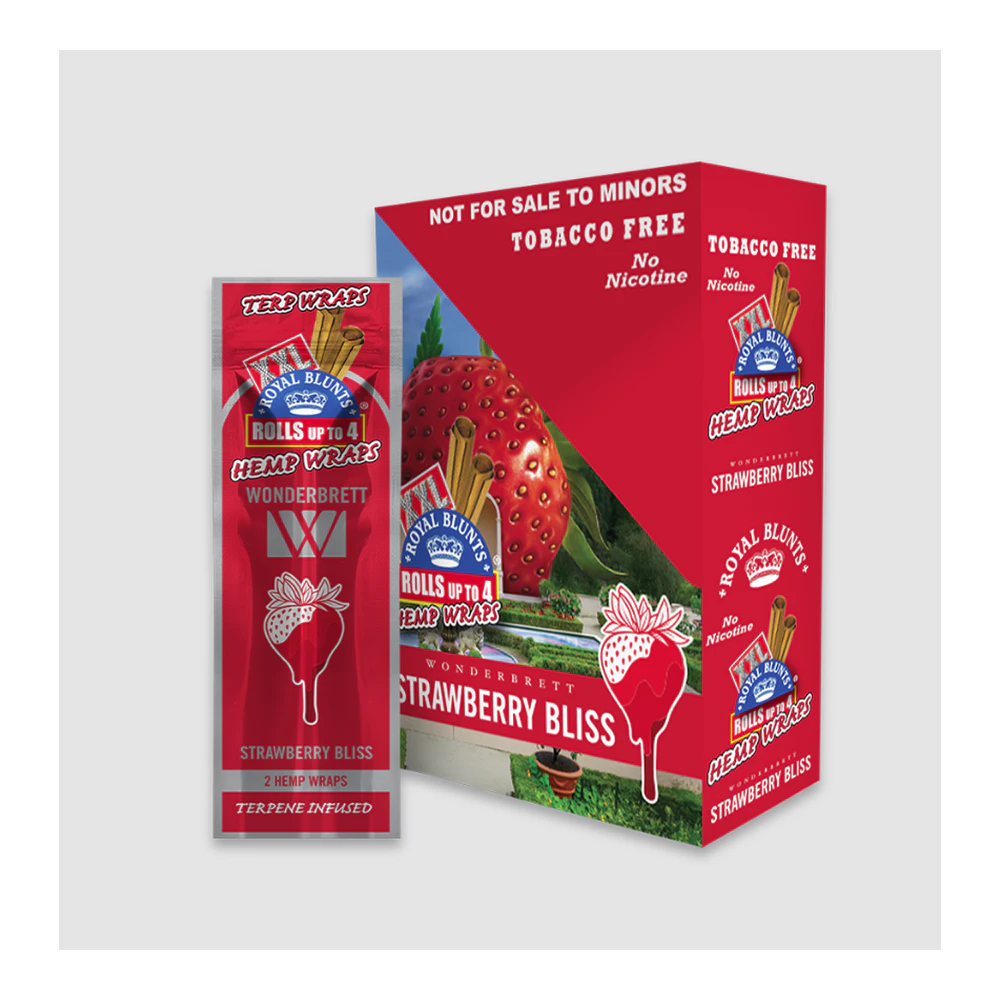 DOOBIE NIGHTS - XXL Royal Blunts | Strawberry Bliss | Hemp Wraps | 2pk Main Image