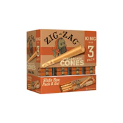 Zig Zag Unbleached King Sized Cones 3pk