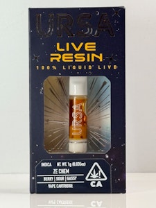 URSA EXTRACTS - URSA 1g Ze Chem Live Resin Cartridge