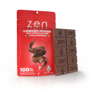 Zen Cannabis | Milk Chocolate | Fast Acting Cannabis Infused Chocolate Bar | 100mg