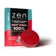 Zen Cannabis | Fruit Punch | Fast Acting Single Indica Gummy | 100mg