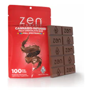 Zen Cannabis | Milk Chocolate | Fast Acting Cannabis Infused Chocolate Bar | 100mg