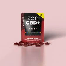 Zen Bar - Zen | Cherry 1:1 | 10mg Gummy | 10-Pack | 100mg Total THC 100mg CBD  | Full Spectrum | [H] Main Image