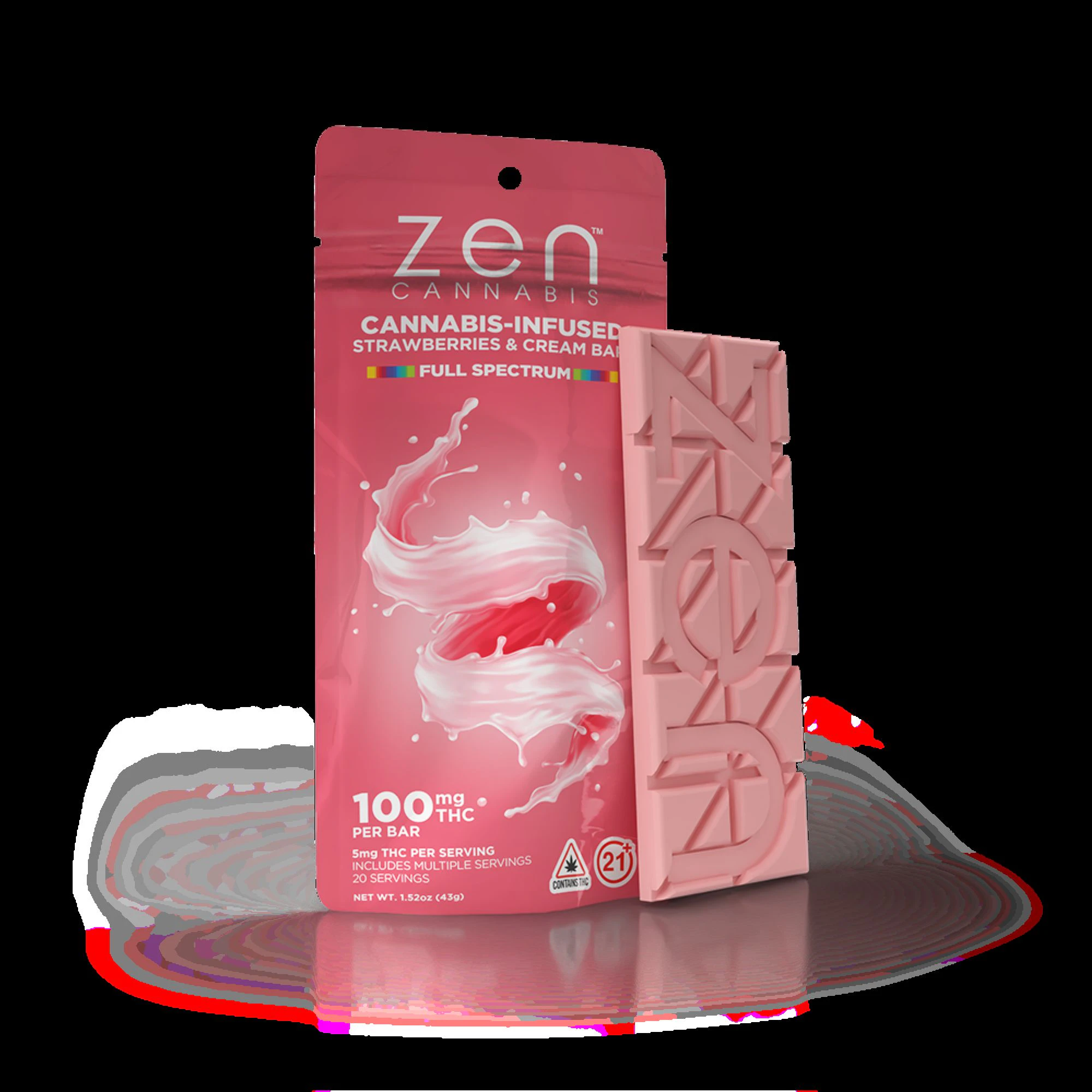 Zen Cannabis - Zen Cannabis Strawberries & Cream Chocolate Bar 00018 Main Image