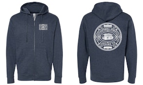 CSCC - Full Zip Hoodie - Heather Navy (White Logo) - XXL