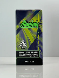 ALIEN LABS - Alien Labs 1g Zkittlez Live Resin Cartridge