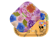 ZZZ's Rolling Papers Rolling Tray with Magnetic Cover - Dead Flowers by Dan Macura