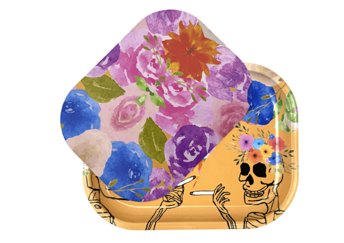ZZZ's Collective - ZZZ's Rolling Tray with Magnetic Cover - Dead Flowers by Dan Macura