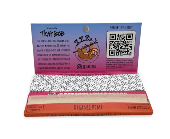 ZZZ's Collective - ZZZ's Rolling Papers King Size Slim Rolling Papers + Tips - "Queen of Flames"